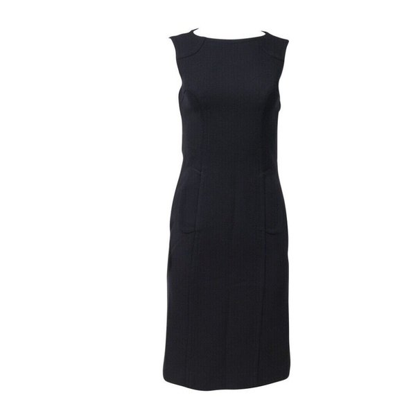 Dolce & Gabbana Midi Dress Size 40 Navy Blue Dual Front Pockets Vtg 2005 - Picture 1 of 12